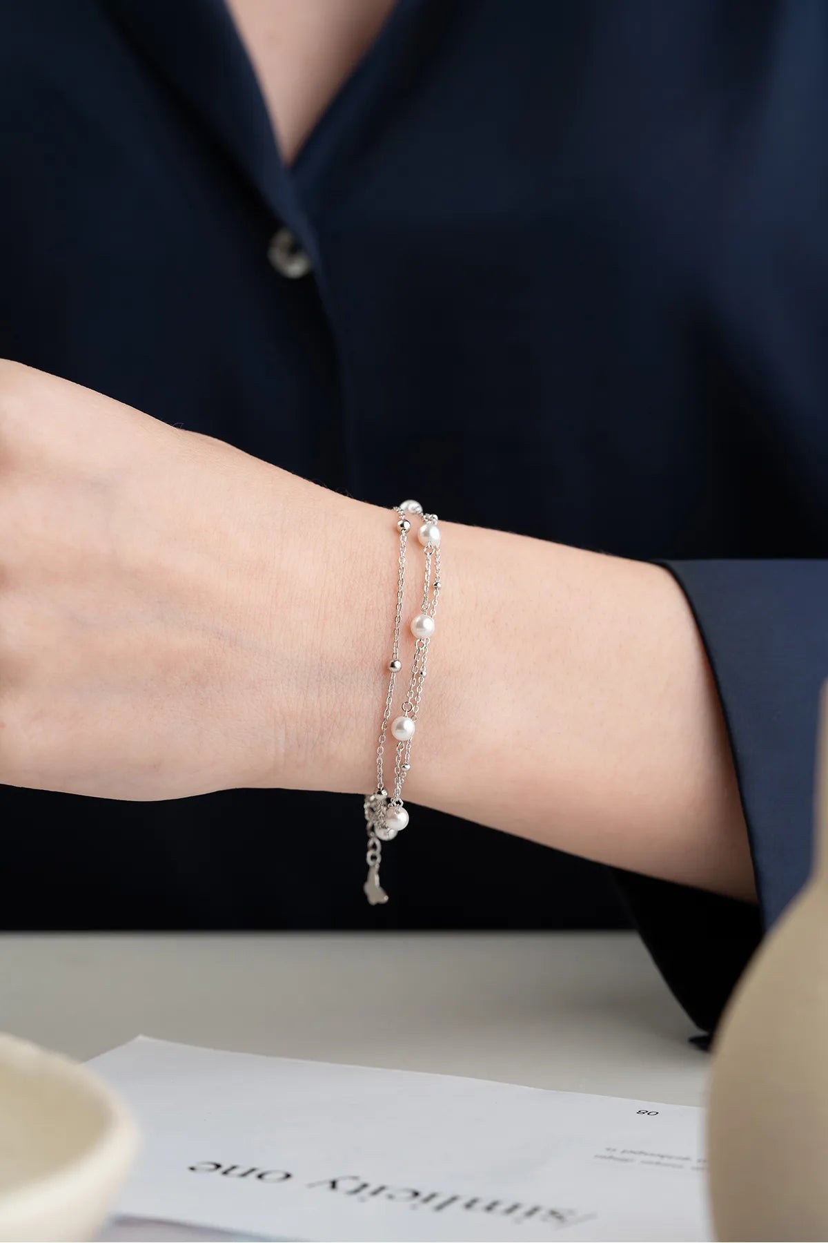 Perlenarmband von 925 Sterlingsilber - von Lydian