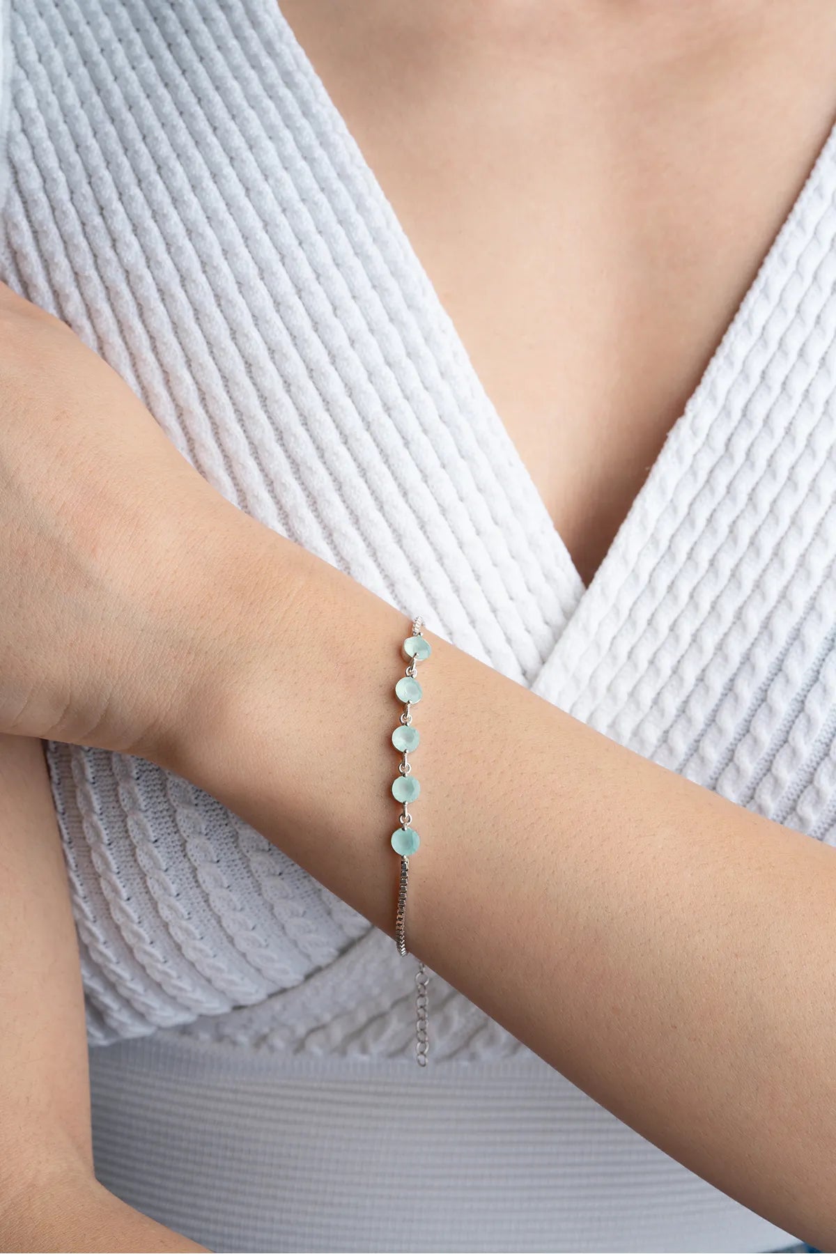 Aqua Glow Armband - 925 Silber