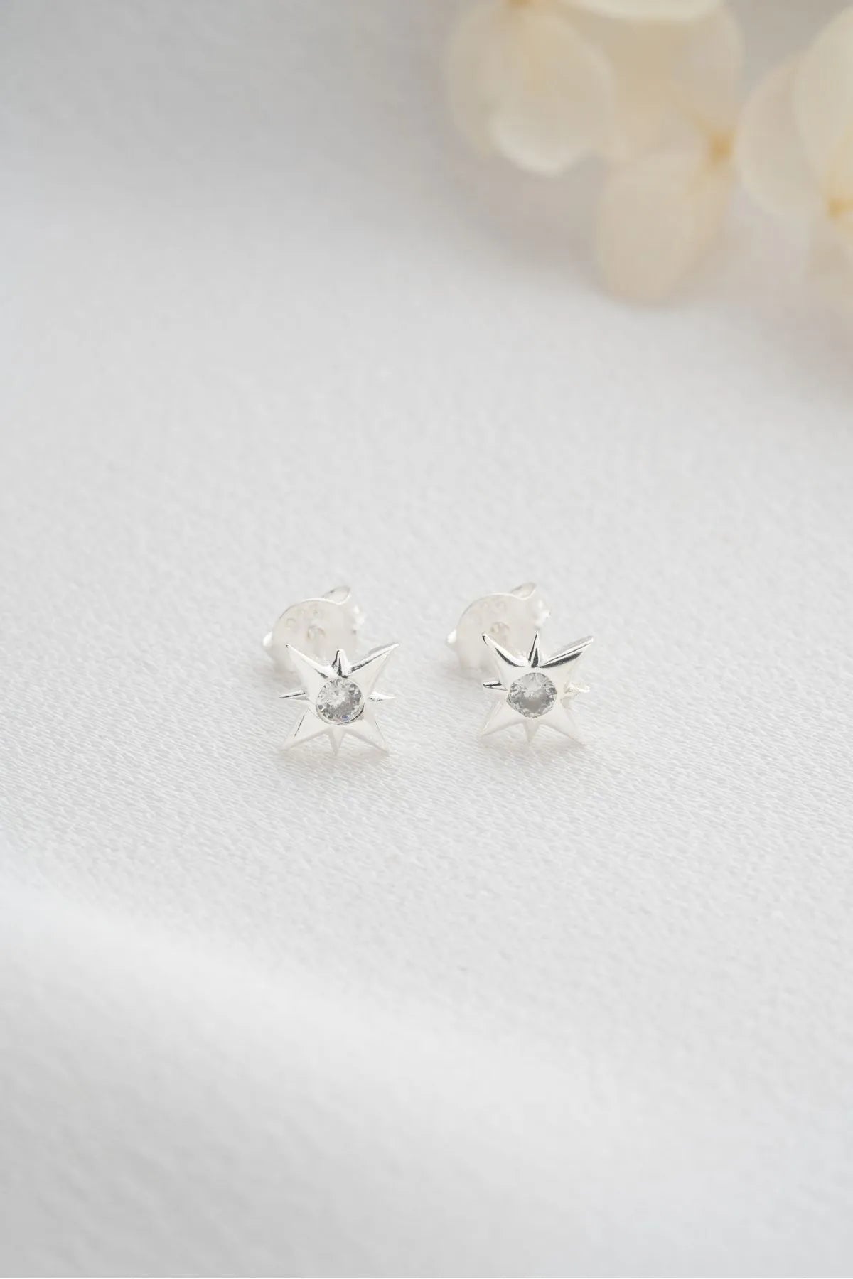 Mini -Sternohrringe - 925 Silber & Zirkonia