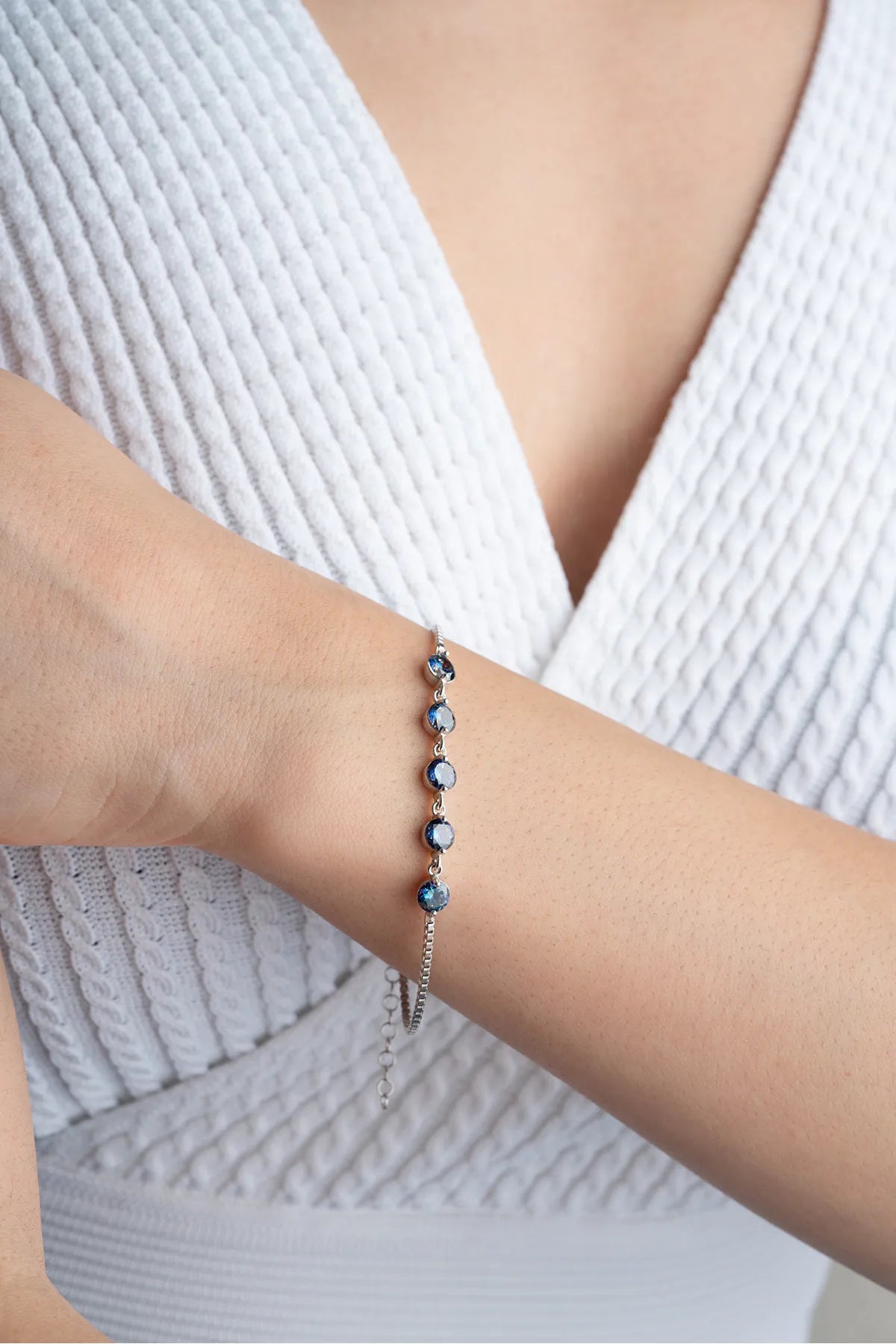 Mitternachts -Zirkonia -Armband - 925 Silber