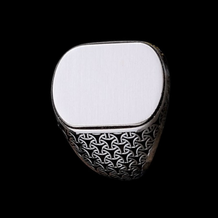 925 Sterling Silver Herrenring mit eigenem Namensgravur -1