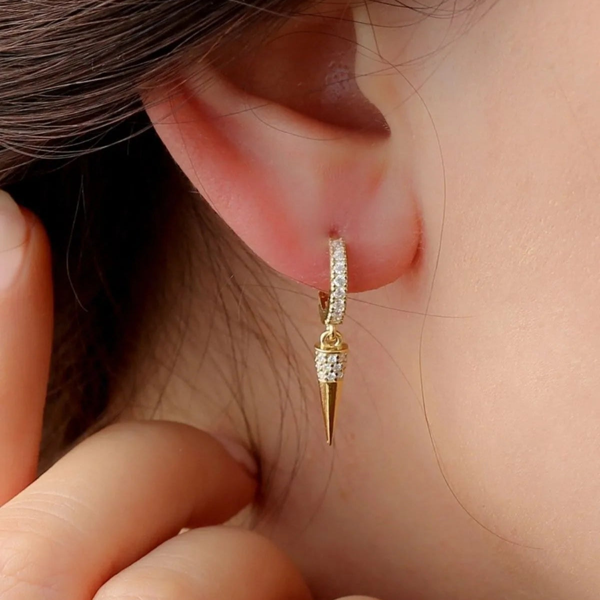 Goldene Kante - 925 Sterling -Silber -Ohrringe