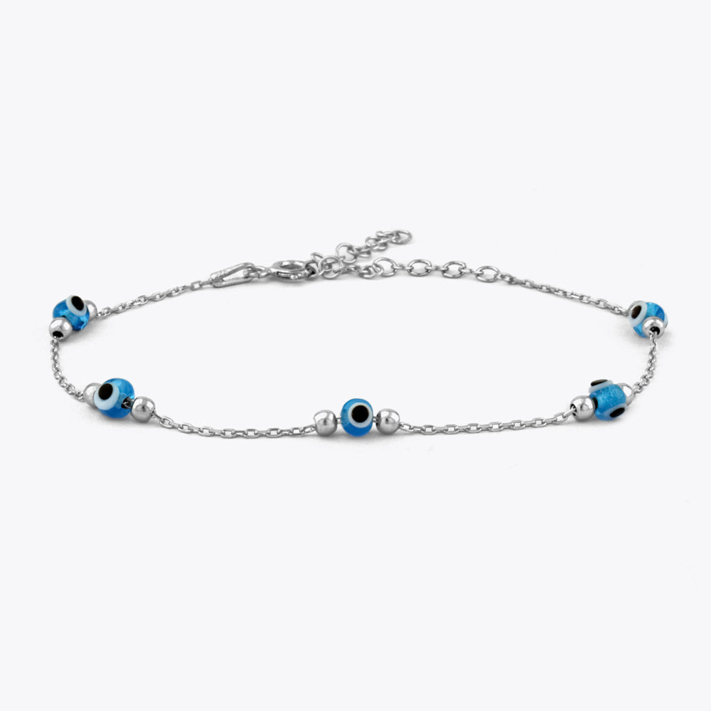 Bracelet en argent avec mauvais œil