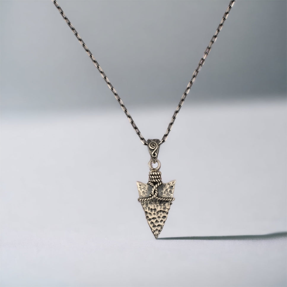 Zilveren Stenen Pijlpunt Ketting Hanger BLAR0122