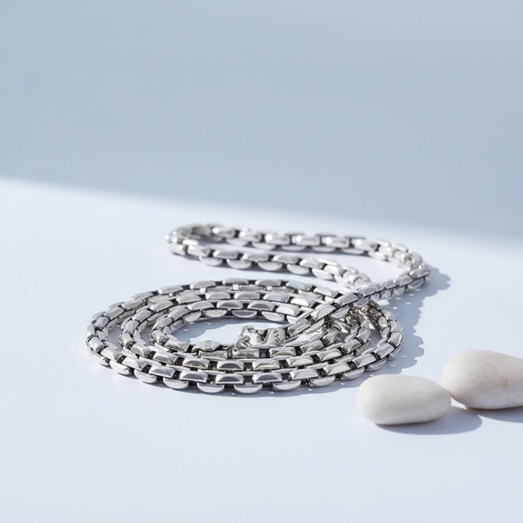 Herren-Seilkette aus 925er Sterlingsilber – 63 cm