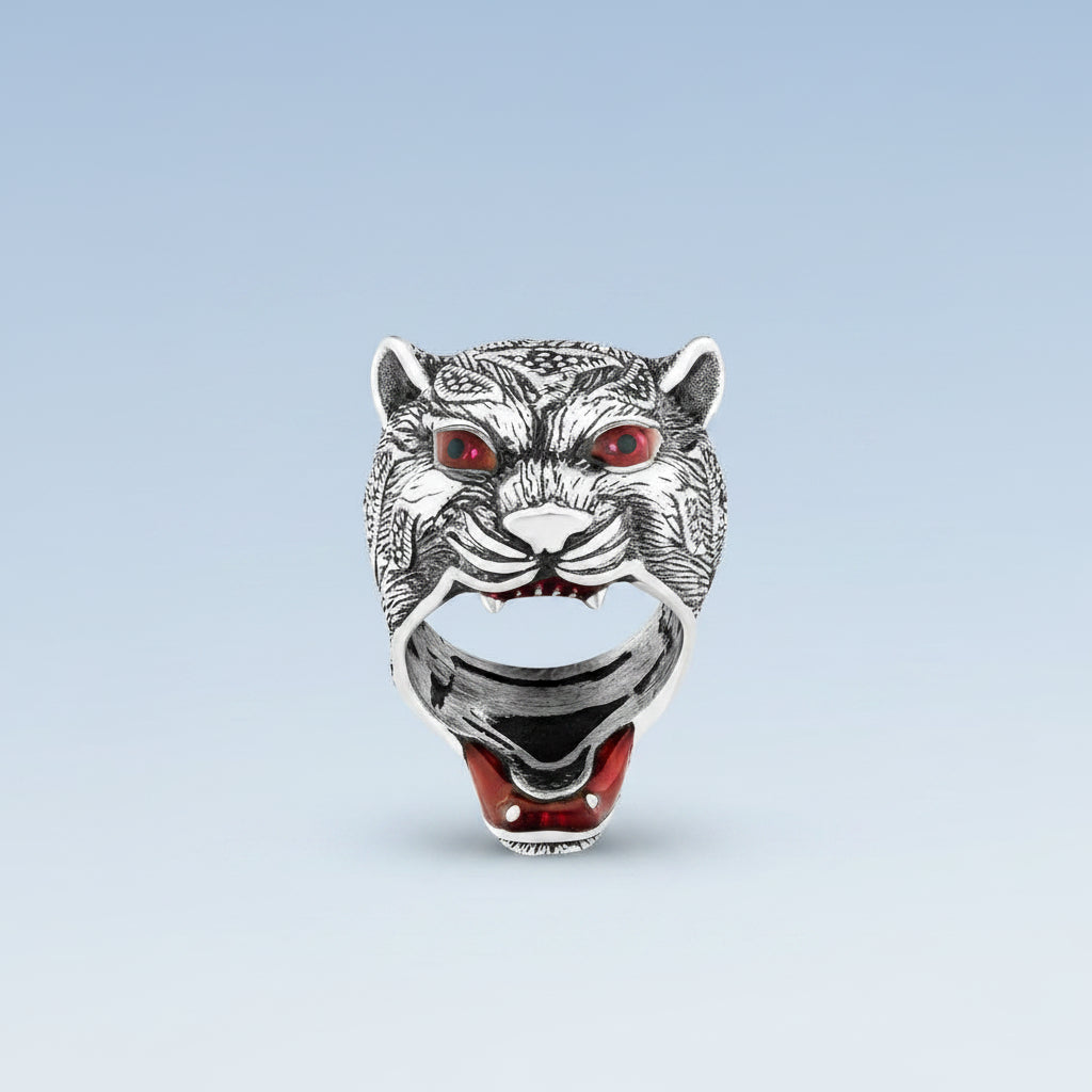 Tijger Zilveren Ring
