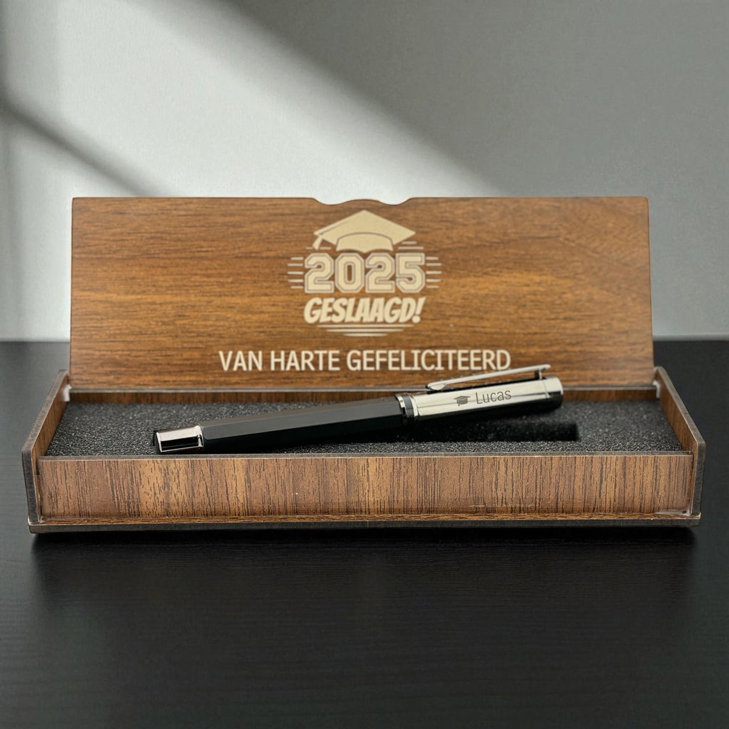 Personalisierte Luxus -Stift -Set - Gravierte Holzkiste - erfolgreiches Geschenk