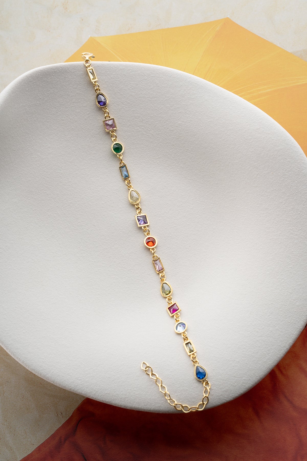 Serenay mehrfarbig Steinarmband - vergoldet
