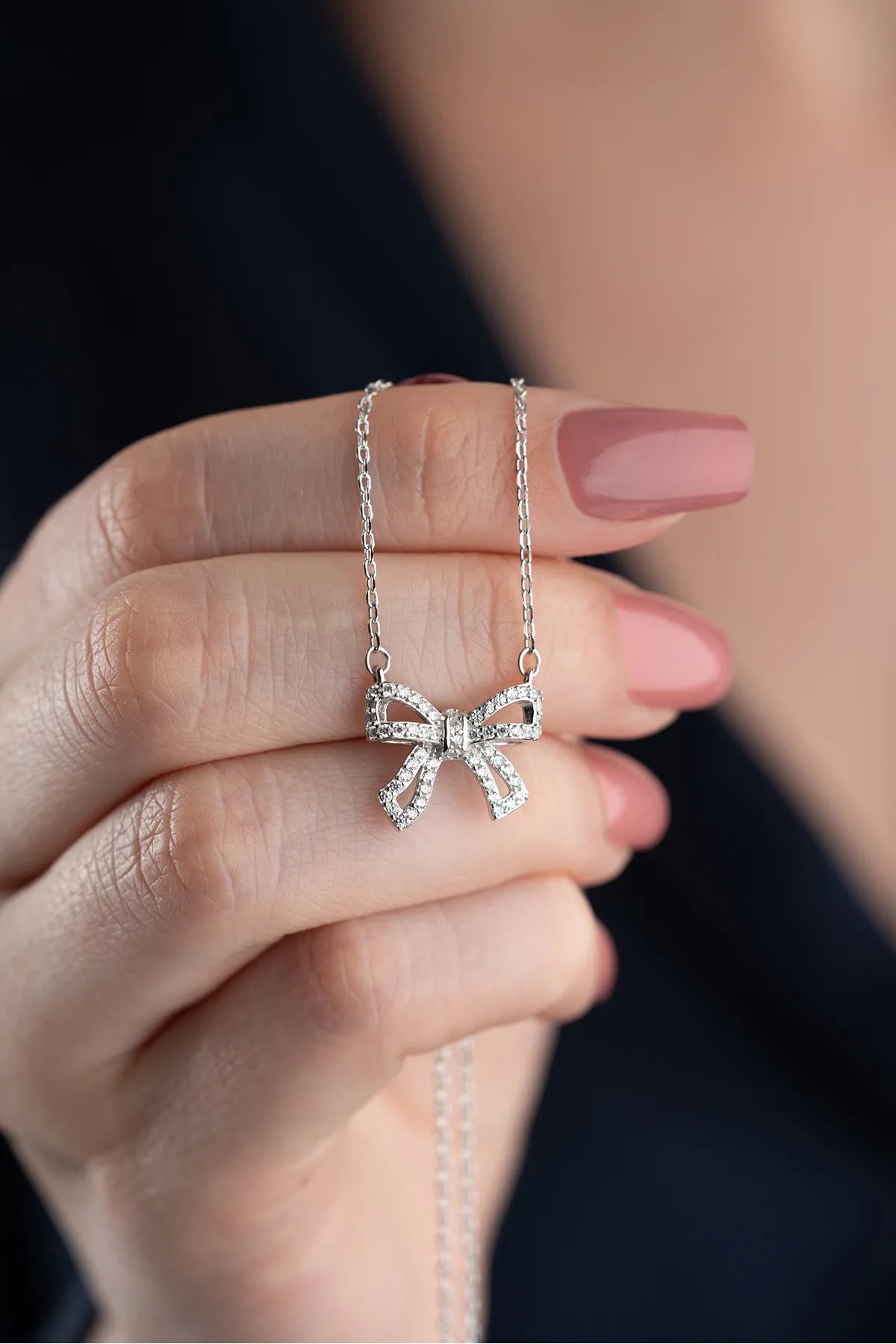 Feine Bogenkette von 925 Silber