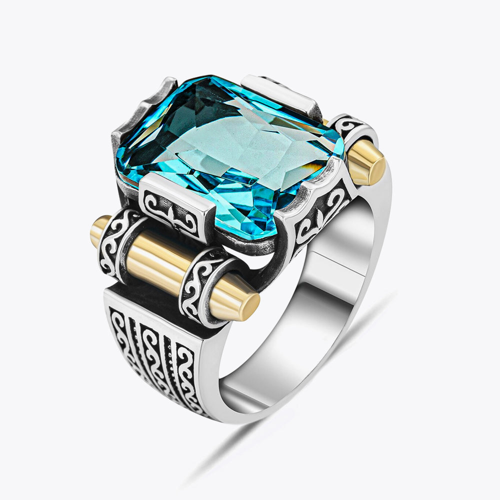 Herrenring mit blauem Stein CLMR0162