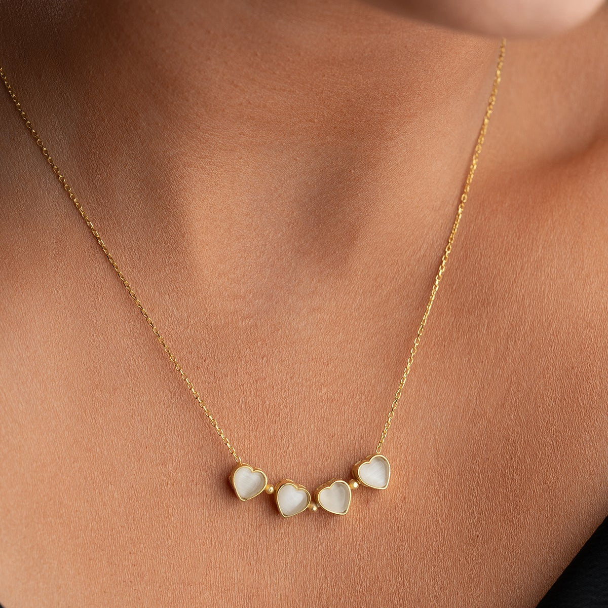 Klaver Ketting met Witte Steen | 925 Zilver