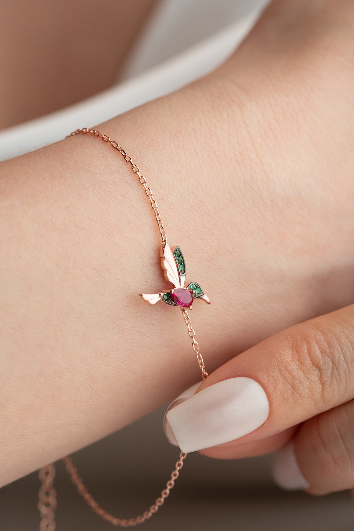 Kolibrie -Armband - 925 Silber Rosé