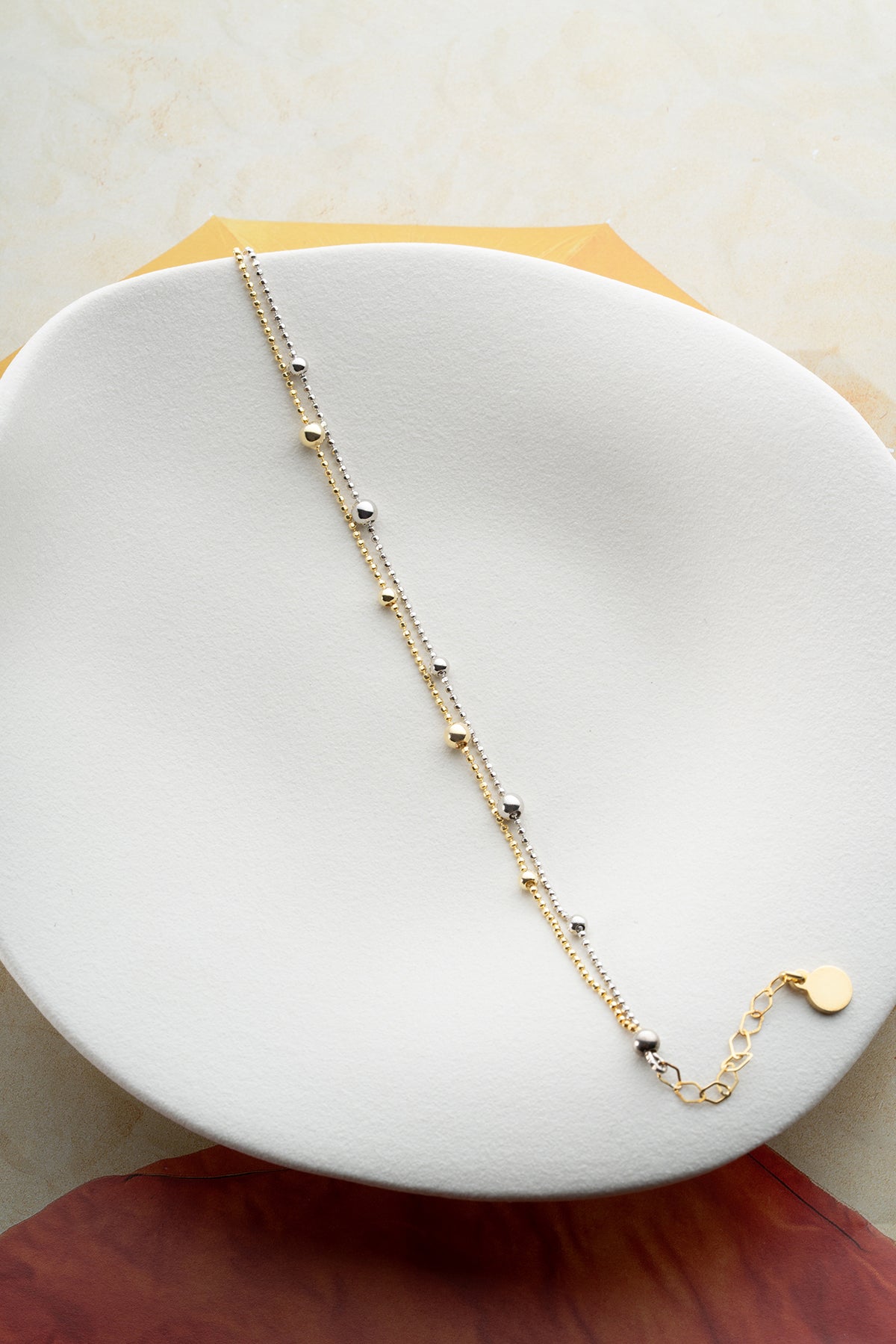 Dubbel Kralenarmband van 925 Zilver – Goud & Zilver