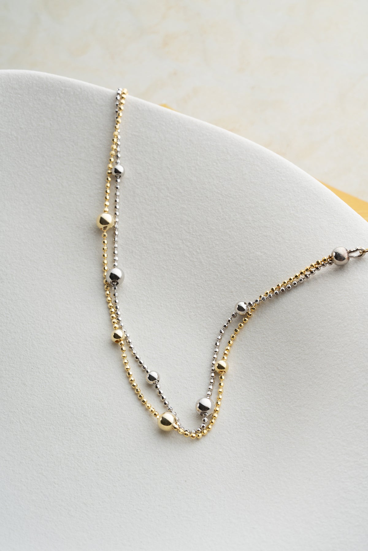 Dubbel Kralenarmband van 925 Zilver – Goud & Zilver