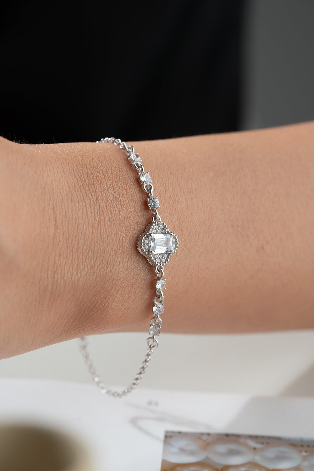 925 Zilveren Armband met Zirkonia Stenen