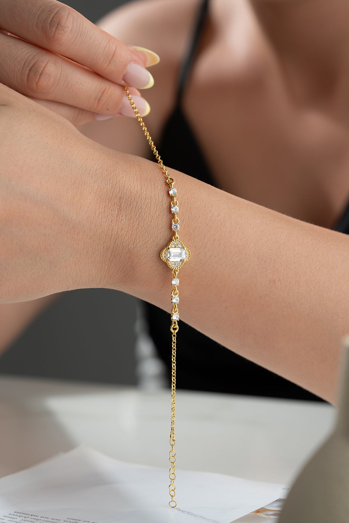 925 Zilveren Armband met Zirkonia Stenen