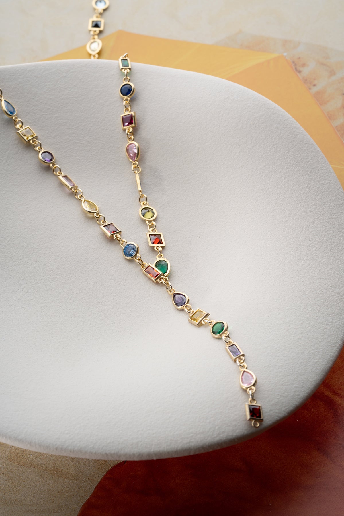 Serenay Y Ketting met Kleurrijke Steentjes – 925 Zilver