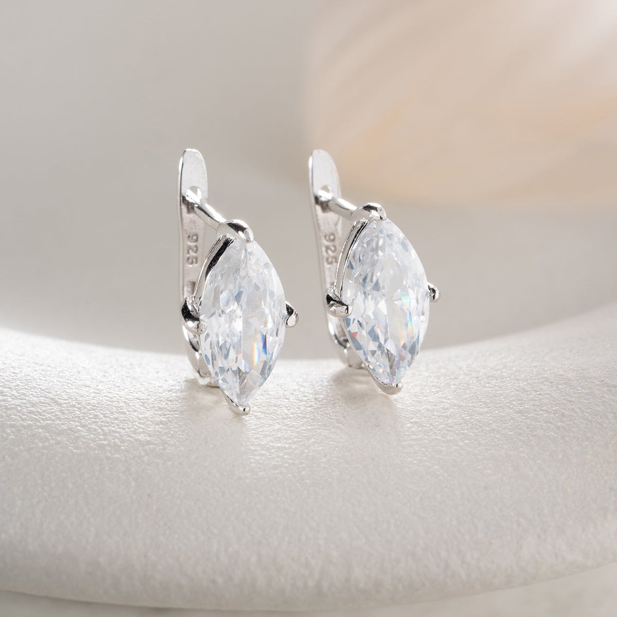 Marquise Oorbellen met Zirkonia | 925 Zilver