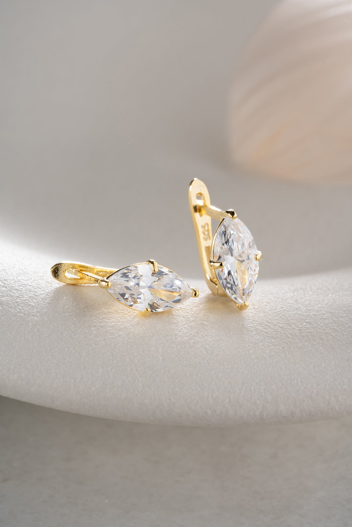 Marquise Oorbellen met Zirkonia | 925 Zilver