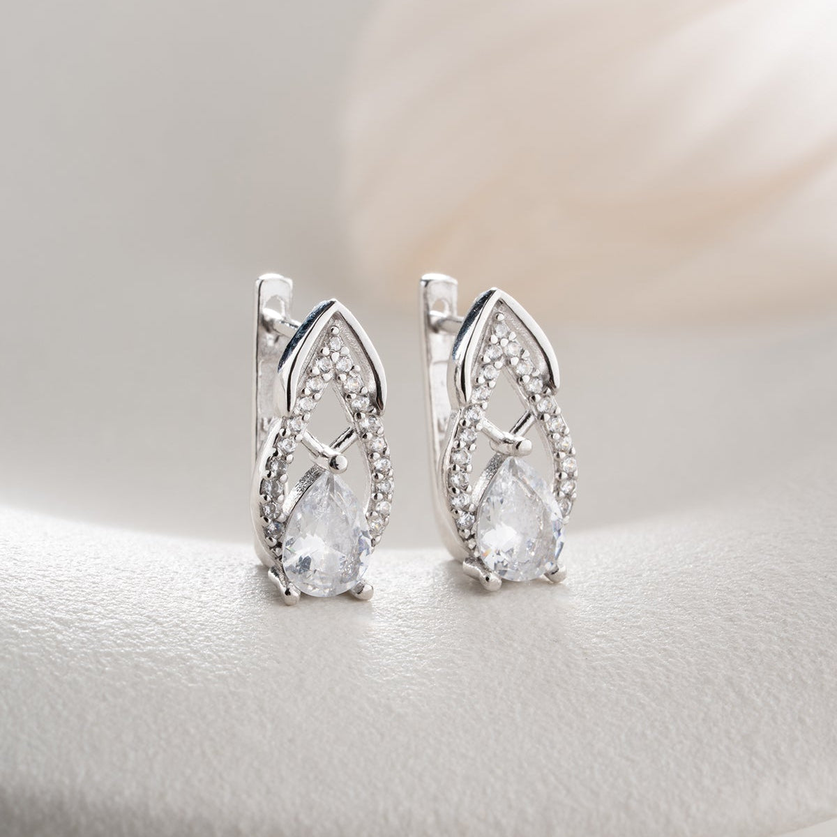 Druppel Oorbellen met Zirkonia | 925 Zilver