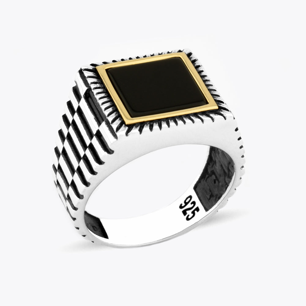 Zilveren Heren Ring Met Onyx ORTBL237