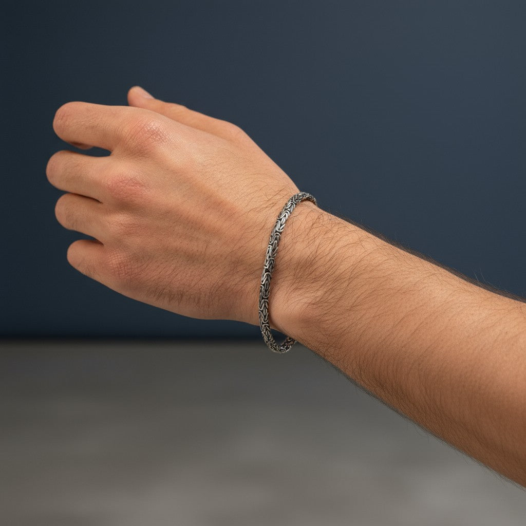 King's Link Armband aus 925er Sterlingsilber (5 mm - 21 cm)