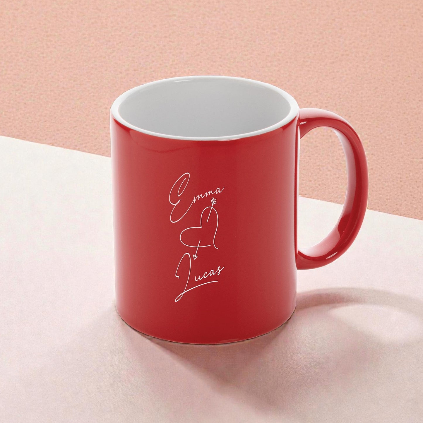 Personalisierte Tasse mit Herz und Namen