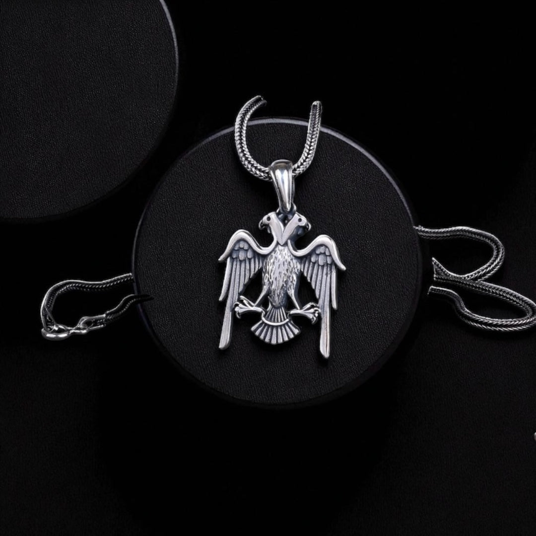 925 Silber -Doppel -Adleranhänger