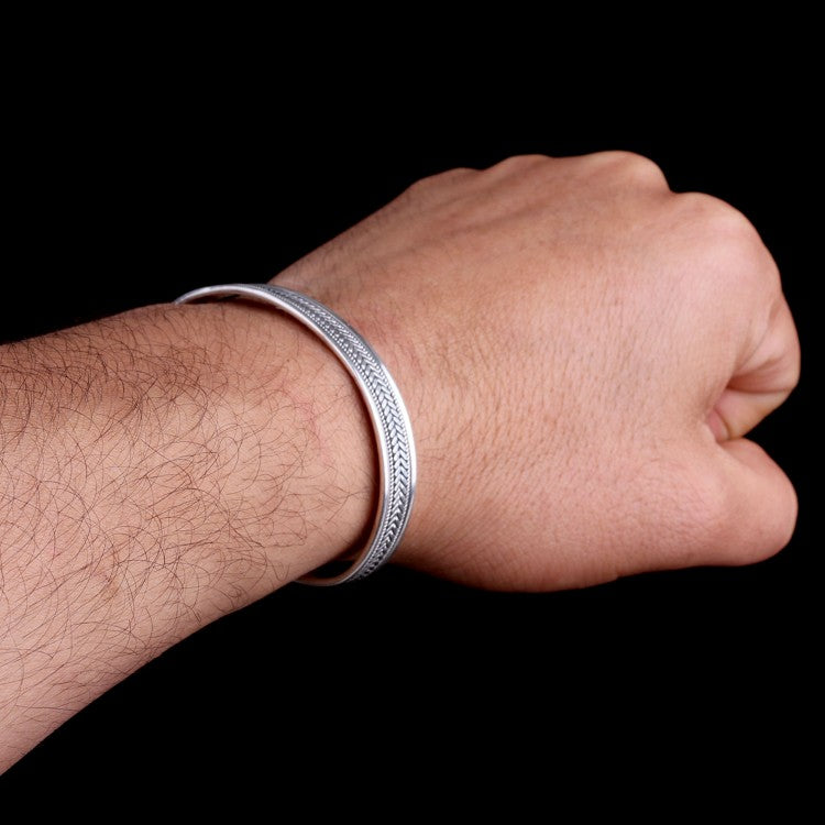 Pantser Patroon 925 Sterling Zilver Heren Armband