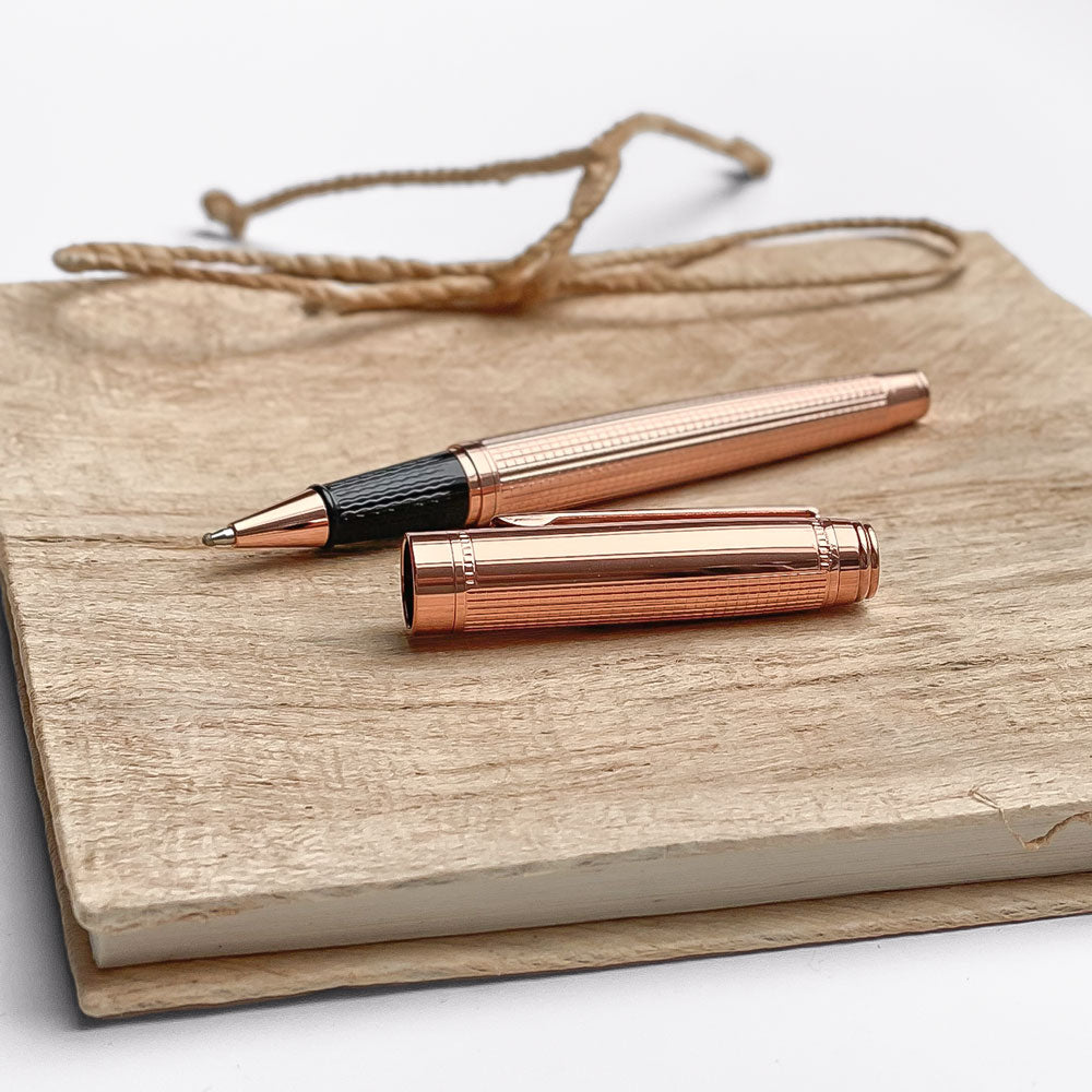 Gepersonaliseerde rollerbalpen - Schrijfset met Gegraveerde Houten Doosje