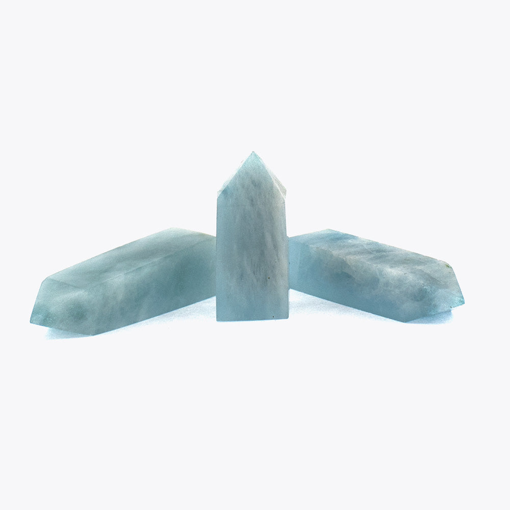 Edelstein Obelisk Spitze Aquamarin 32 mm