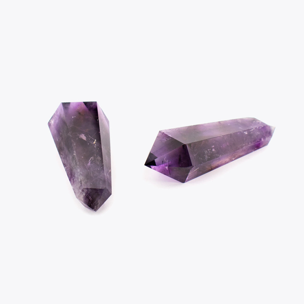 Edelstein-Amethyst, doppelendig (80 mm) – poliert