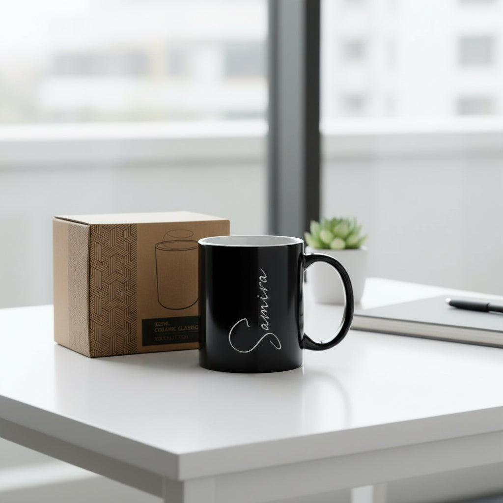 Klassische Keramiktasse mit Text 3