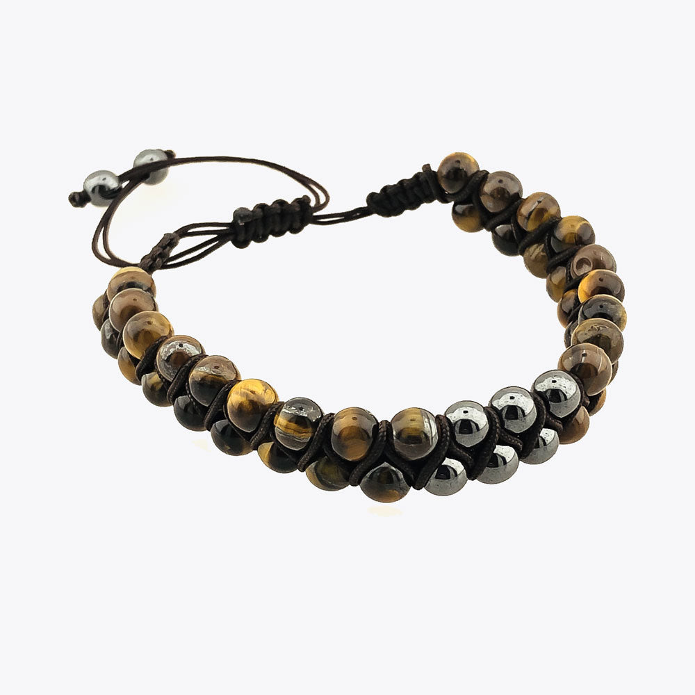 By LYDIAN Herrenarmband Tigerauge und Hämatit ARLB-25