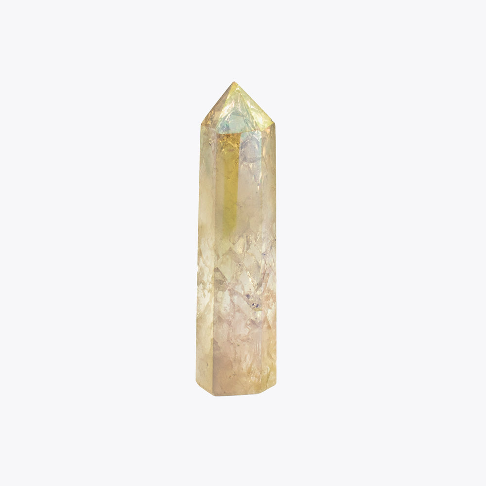 Edelstein Obelisk Spitze Aura Quarz 80 mm