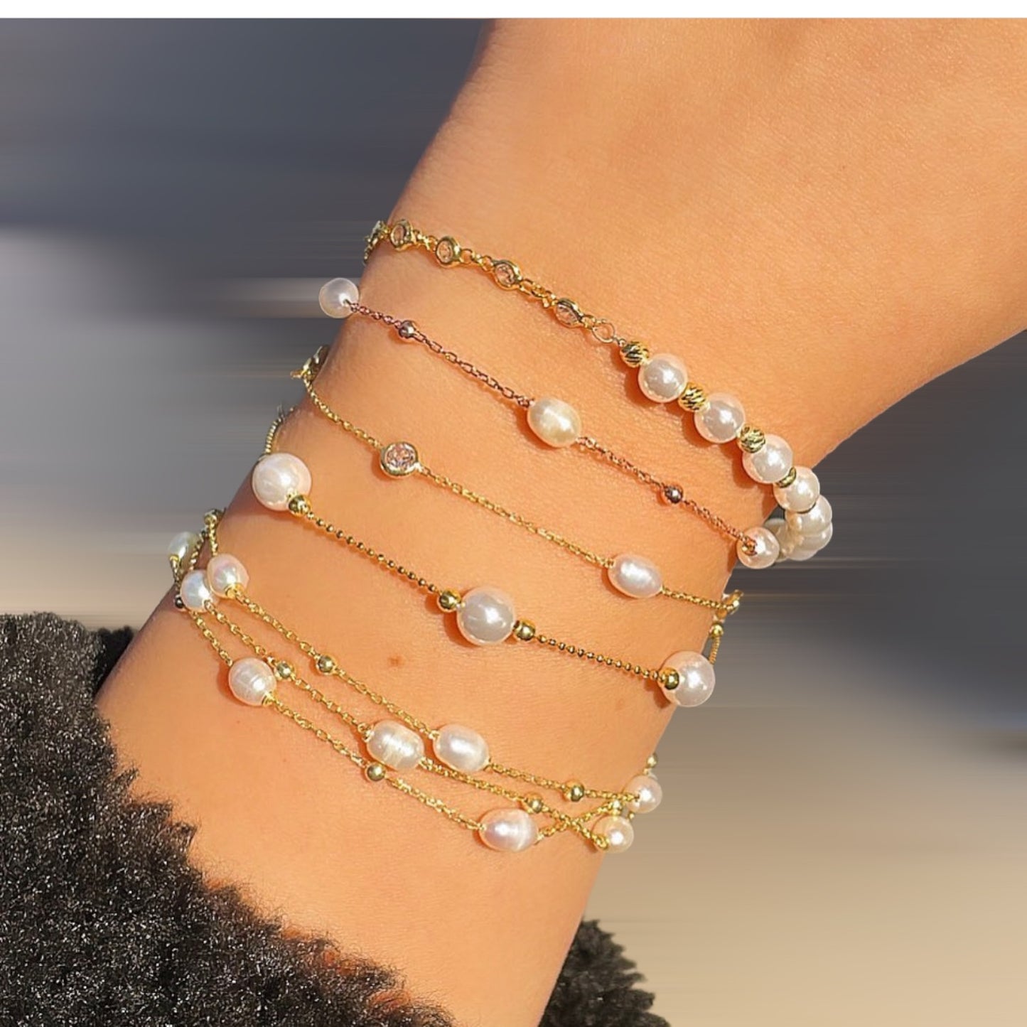 Bracelet Lydian en argent sterling 925 avec perles