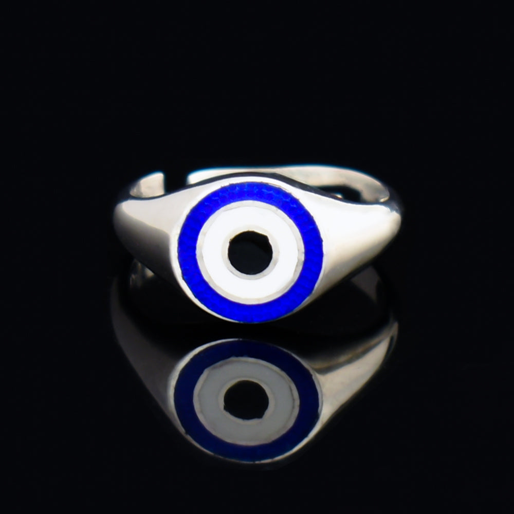 Zilveren ring boze oog BLAR0179