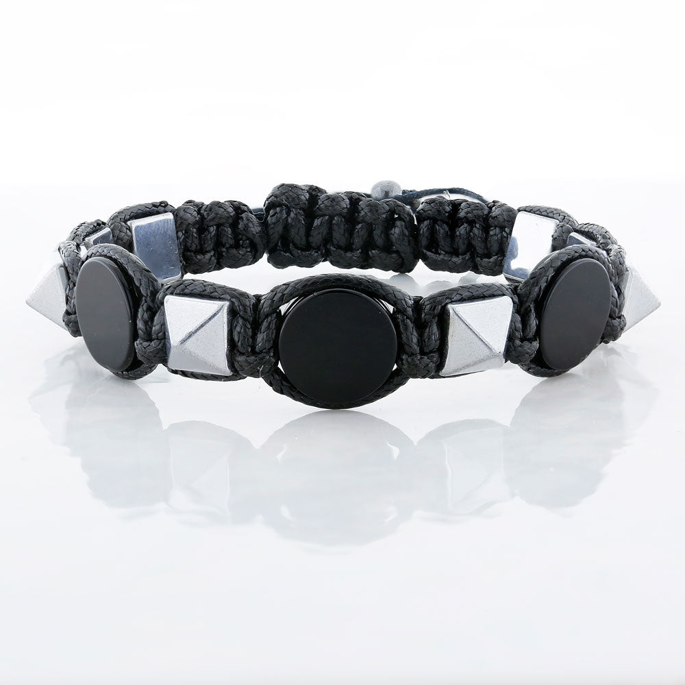 by LYDIAN Herrenarmband Onyx und Hämatit BLAR028