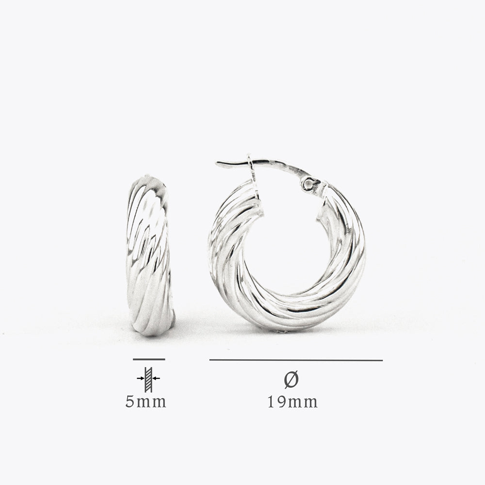 925 sterling zilveren creolen - 19 mm BLARW004