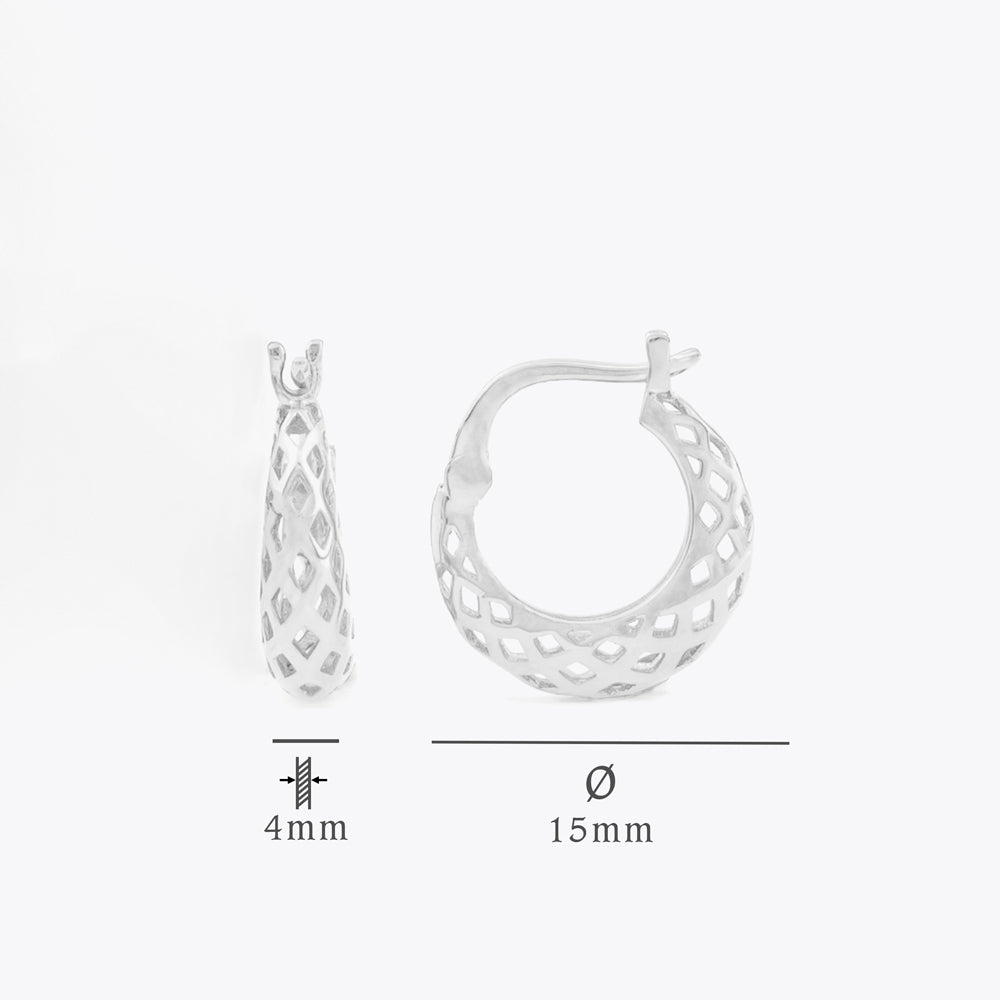 925 sterling zilveren oorbellen - 15 mm BLARW024