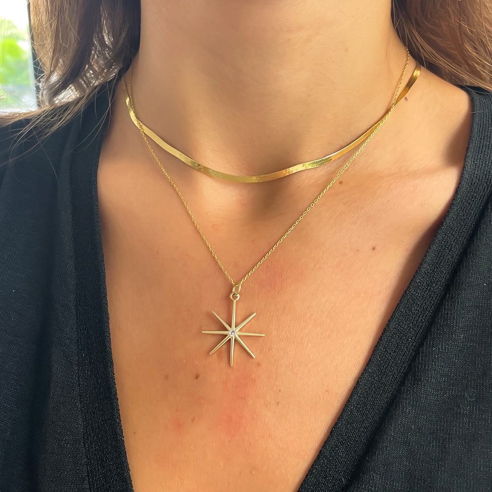 Zilveren ketting met hanger ster