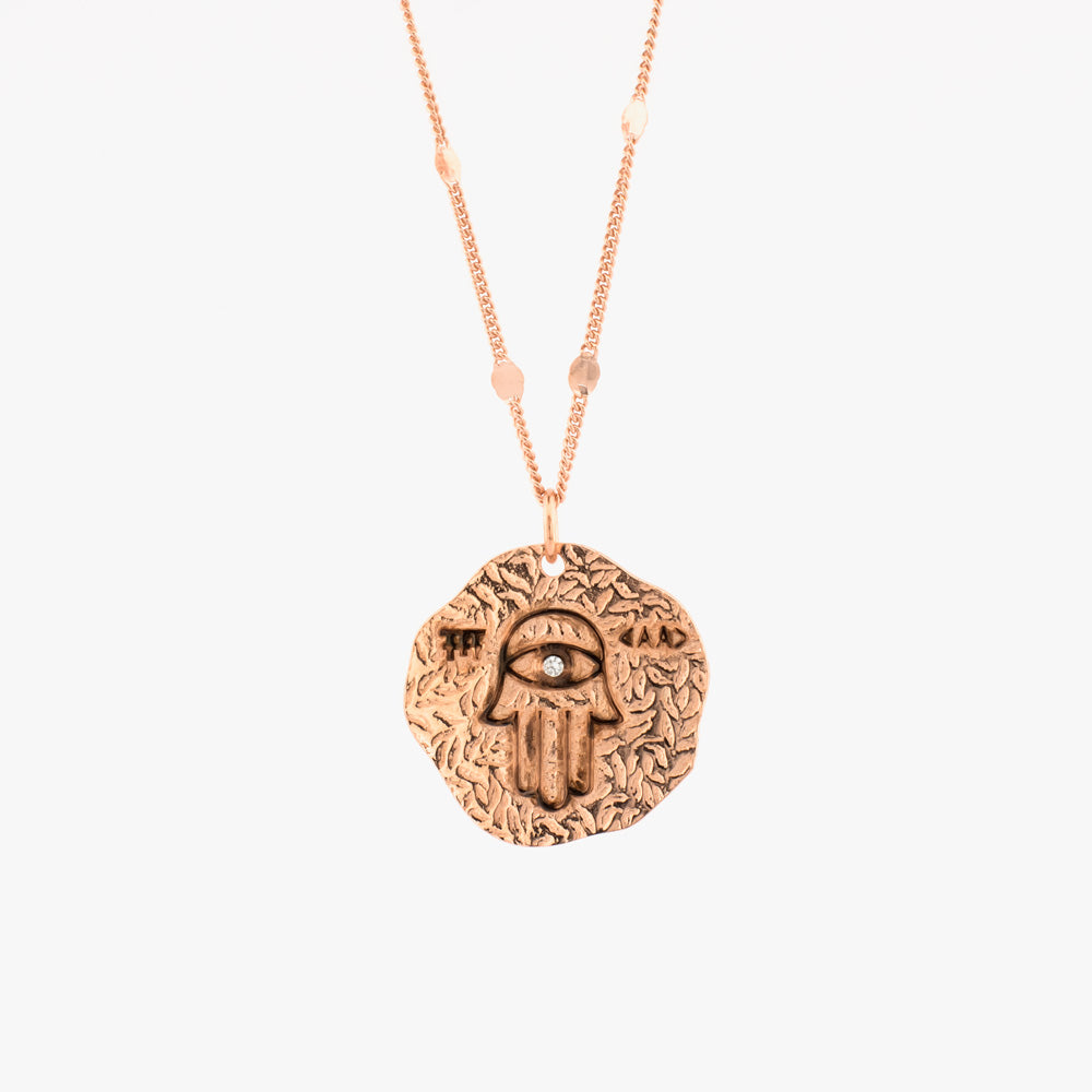 Hamsa-Hand-Medaillon-Halskette mit Anhänger