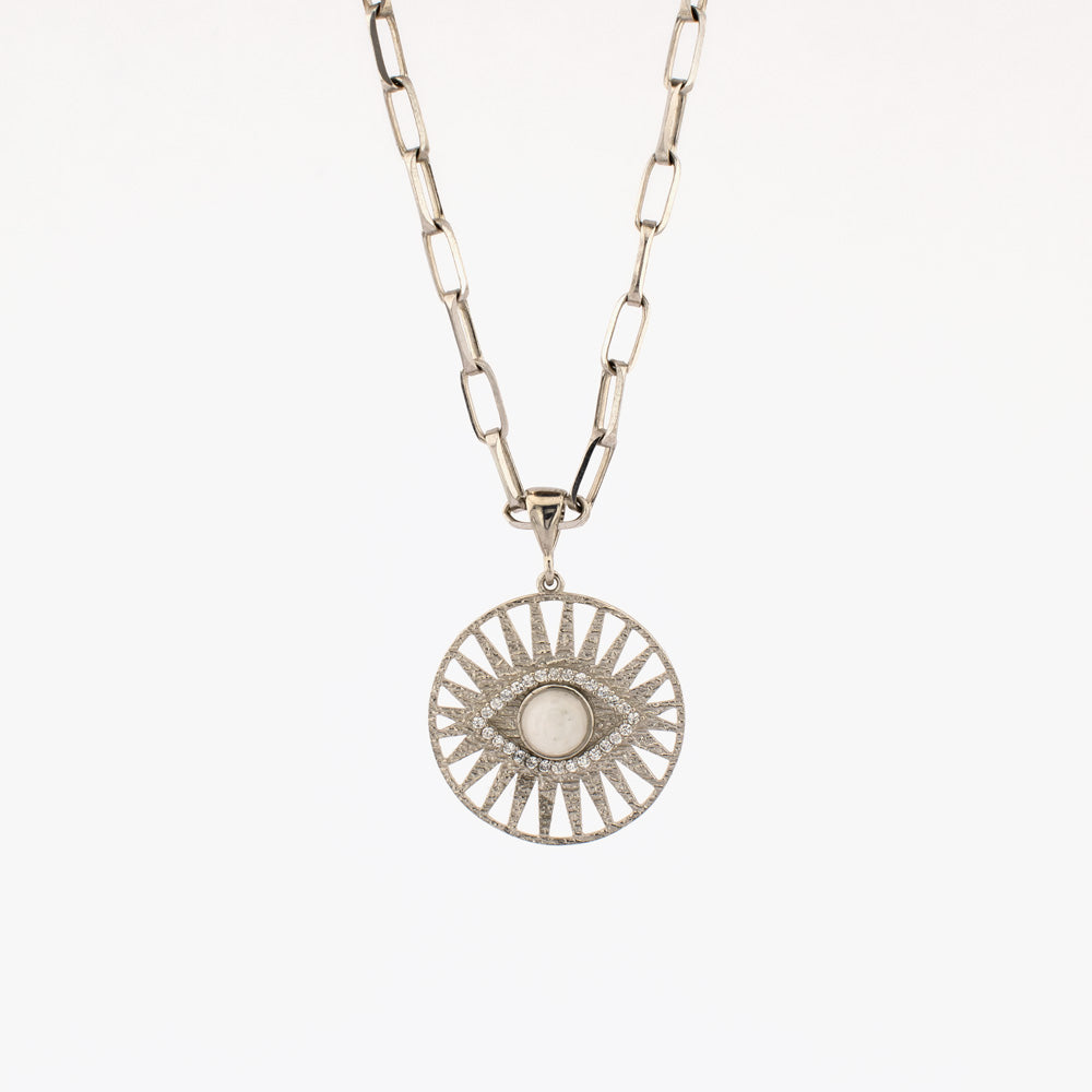 Zon met Oog Medaillon - Link Chain Ketting