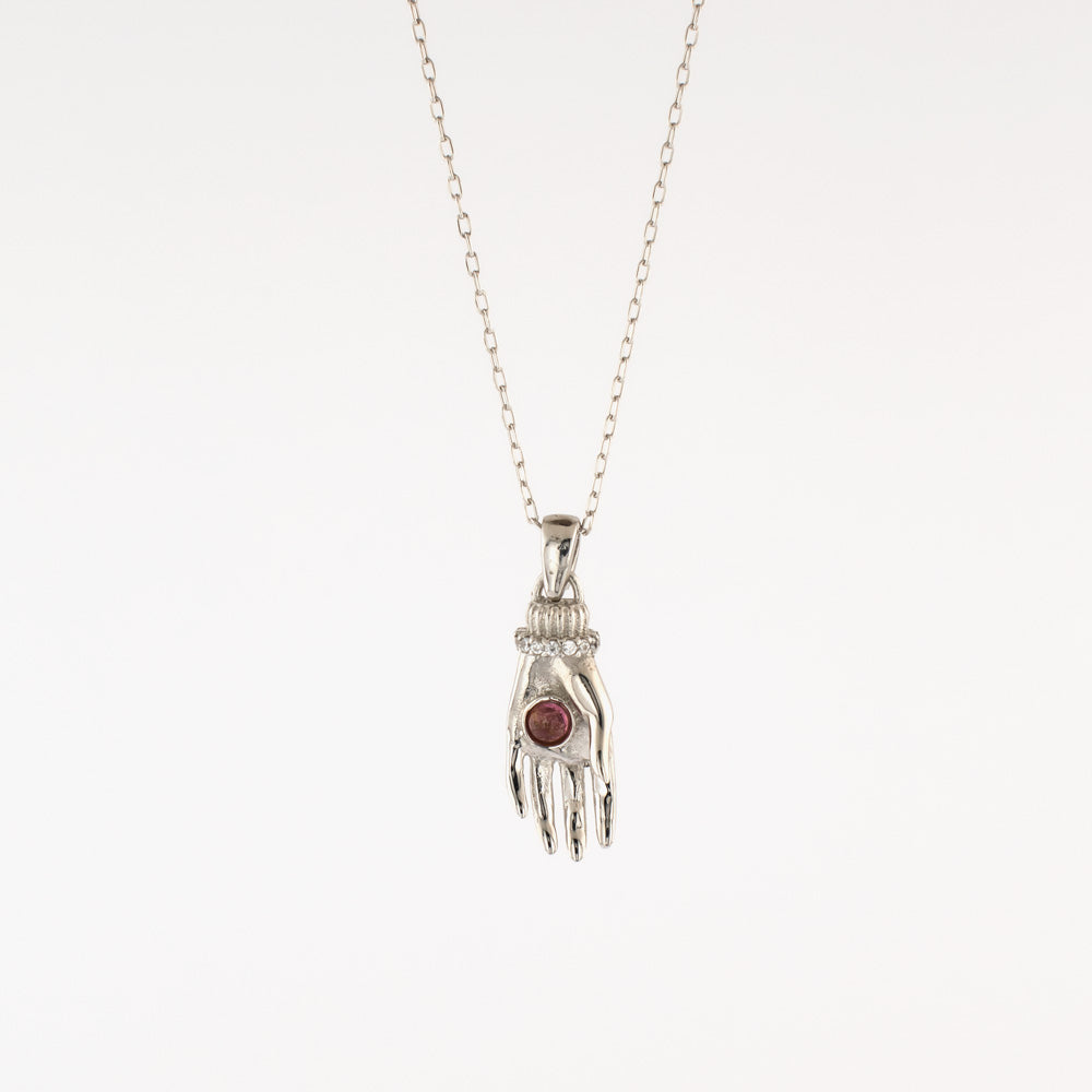 Zilveren ketting met hanger hand