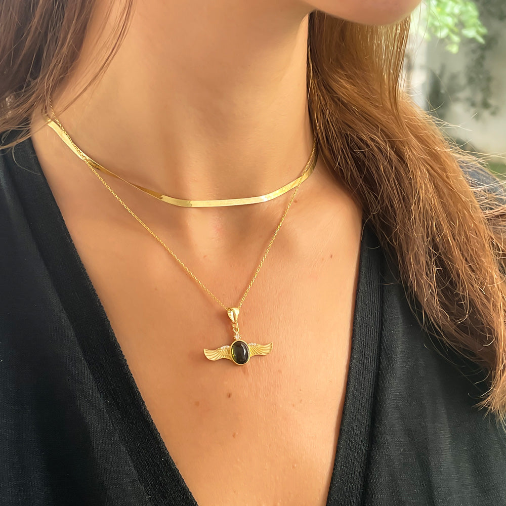 Collier Angel vleugels met steen