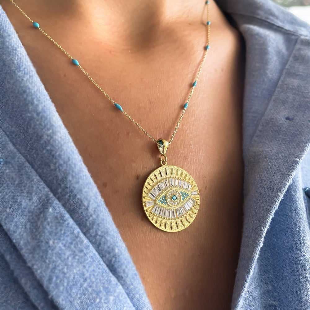Boze Oog Medaillon - ketting hanger