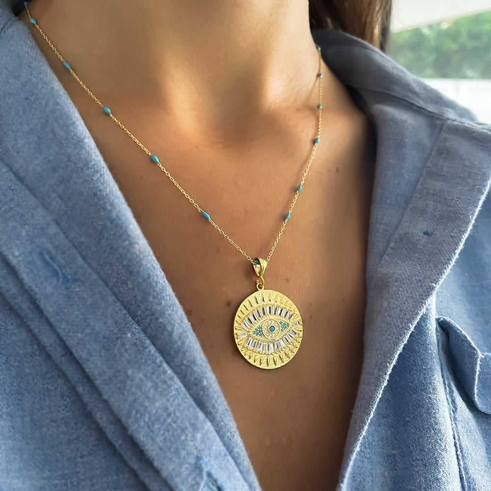 Boze Oog Medaillon - ketting hanger