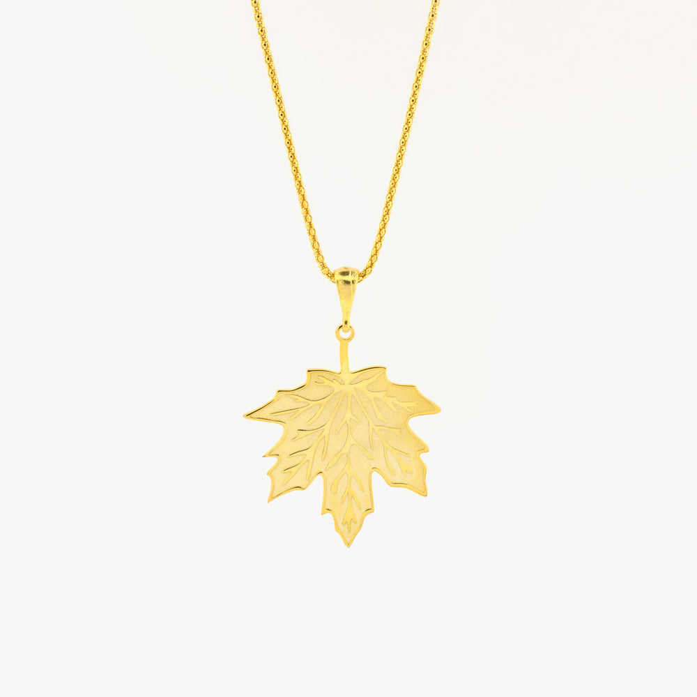 Zilveren ketting met hanger blad