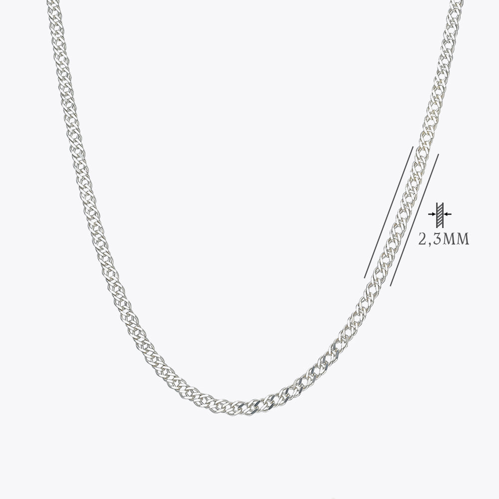 Curb Ketting 2,3 mm 925 Zilver BLMN014