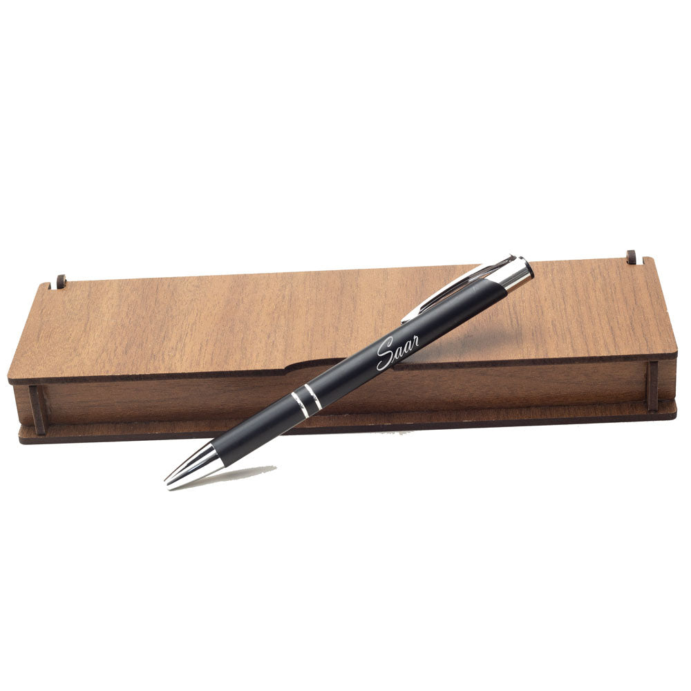 Personalisiertes Stiftset – Schreibset mit gravierter Holzbox BLP014